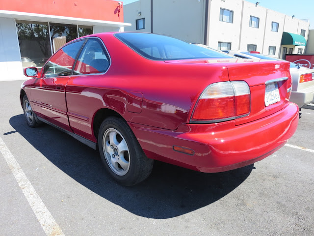 Santa's 1997 Accord with new red car paint.