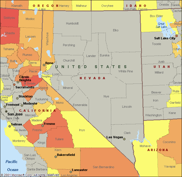 Map Of Nevada State Printable map-of-nevada-state-printable