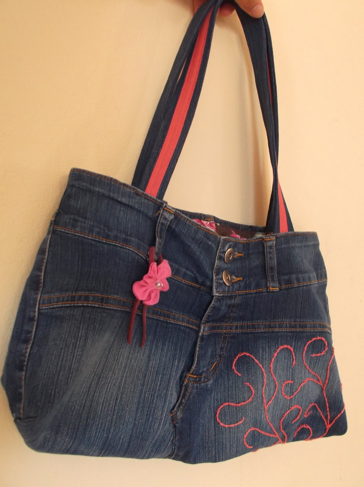 bolsa de calça jeans usada passo a passo