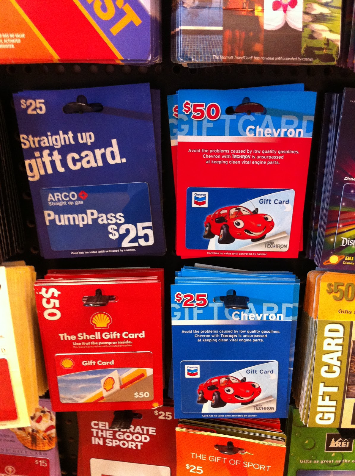 Before Checking Out With My Groceries I Grab A Few Of The Gas Gift Cards Off Shelf