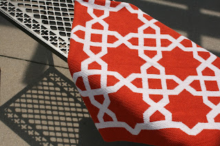 Moorish Tile Pattern Orange Throw