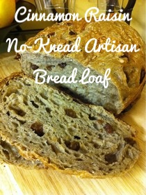 Cinnamon Raisin No Knead Artisan Bread Loaf