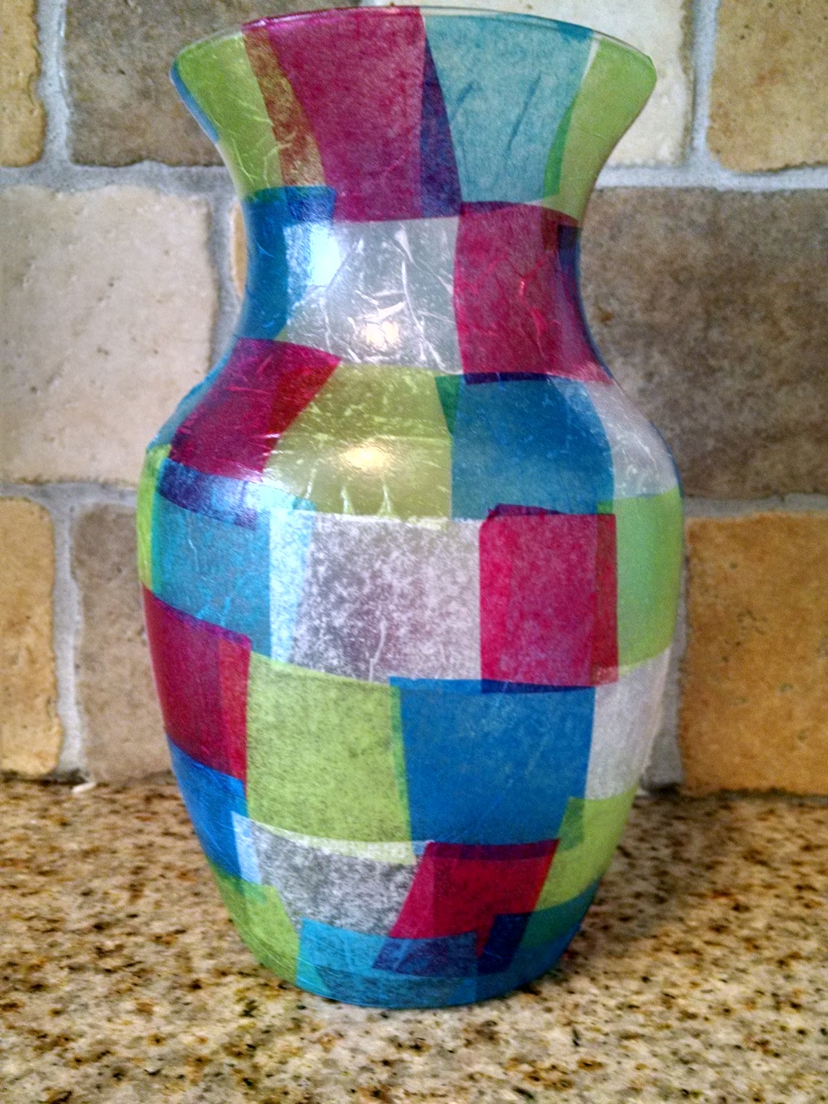 Must Run in the Family Faux Stained Glass Vase