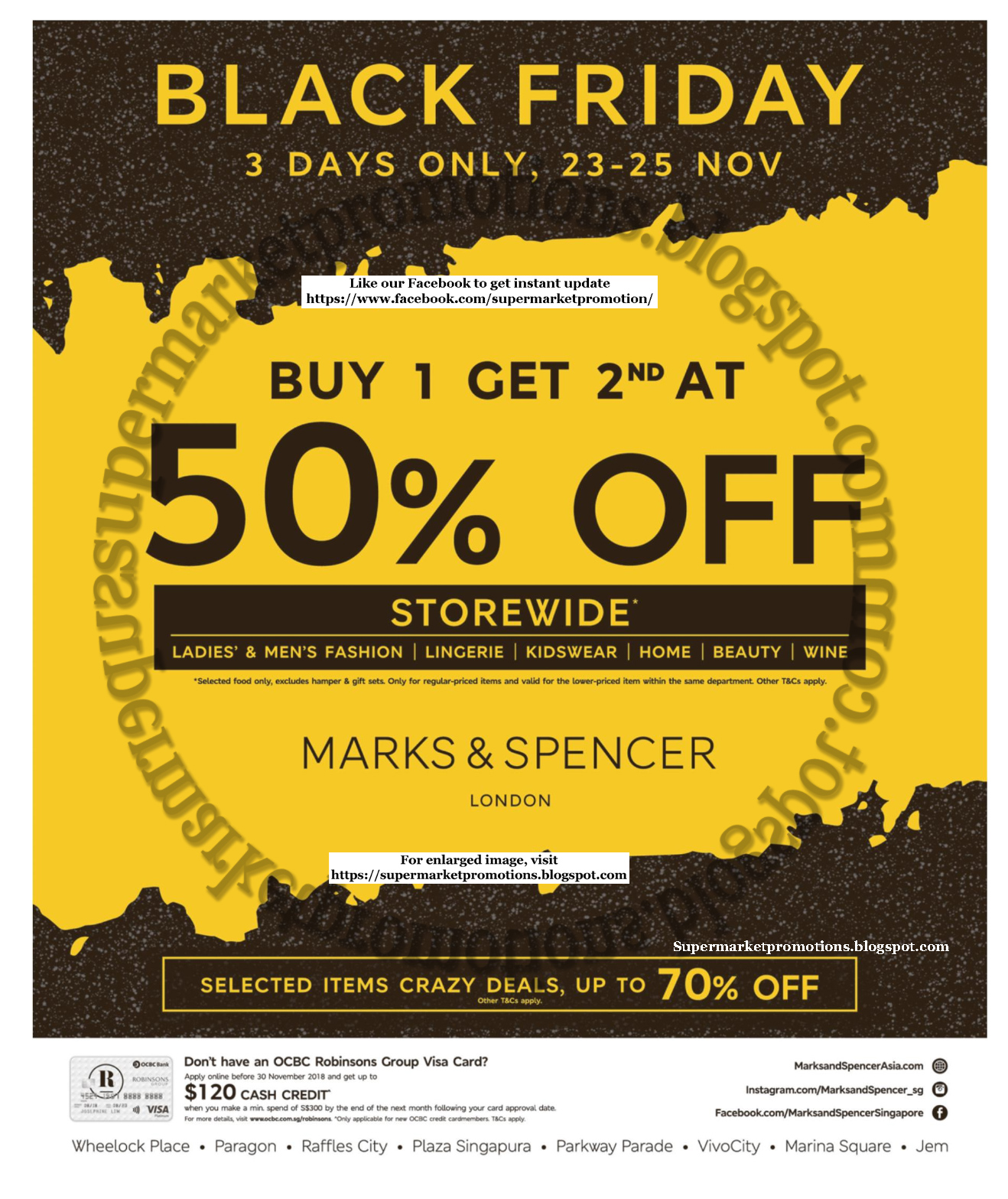 Marks & Spencer Black Friday Sale 23 - 25 November 2018 ~ Supermarket
