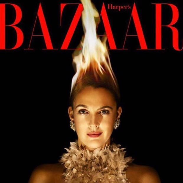 Drew Barrymore pega fogo: Vocês me incendiaram brincou a atriz