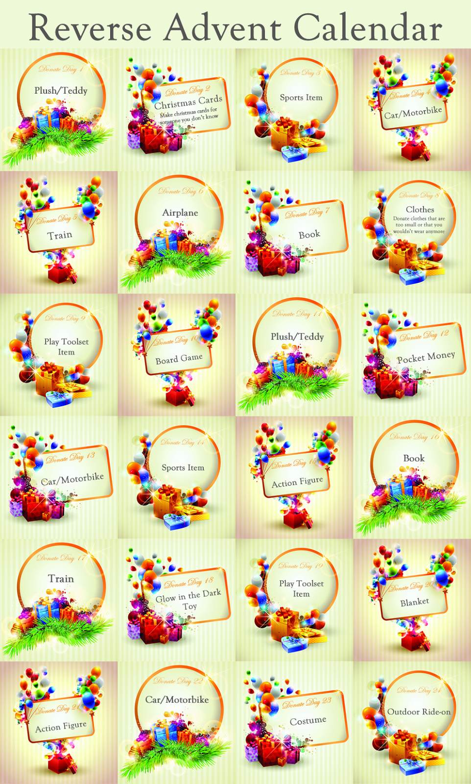 Reverse Advent Calendar Reverse Advent Calendar