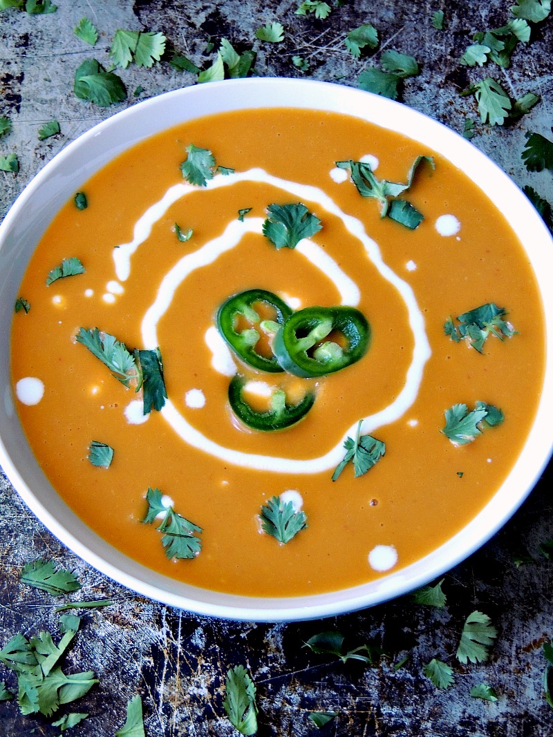 Quick Curried Squash Soup - The earthiness of butternut squash, paired with spicy curry paste, makes this soup the perfect meal for a cool fall or winter night #soup #curry #squash #butternut #easy #recipe | bobbiskozykitchen.com