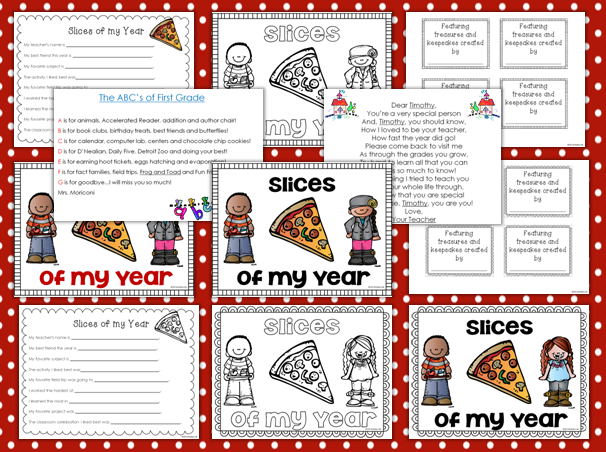 End of the Year Projects~ Keepsake Pizza Box and Memory Book!