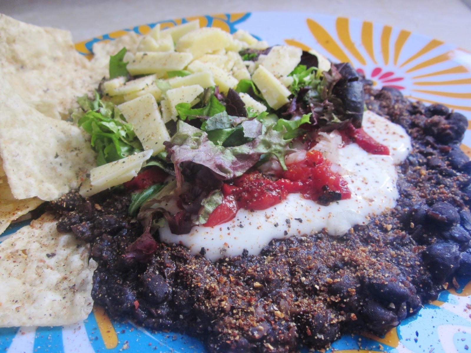 Chef Tess Bakeresse Vegetarian Healthy Black Bean 7 layer Dip