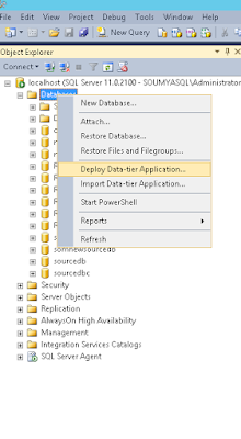 database data dac deploy wizard tier application package browse button location start file