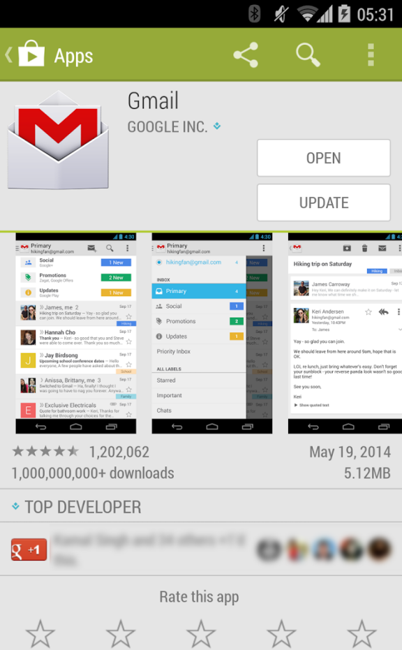 Android 4.4.3 Gmail Update