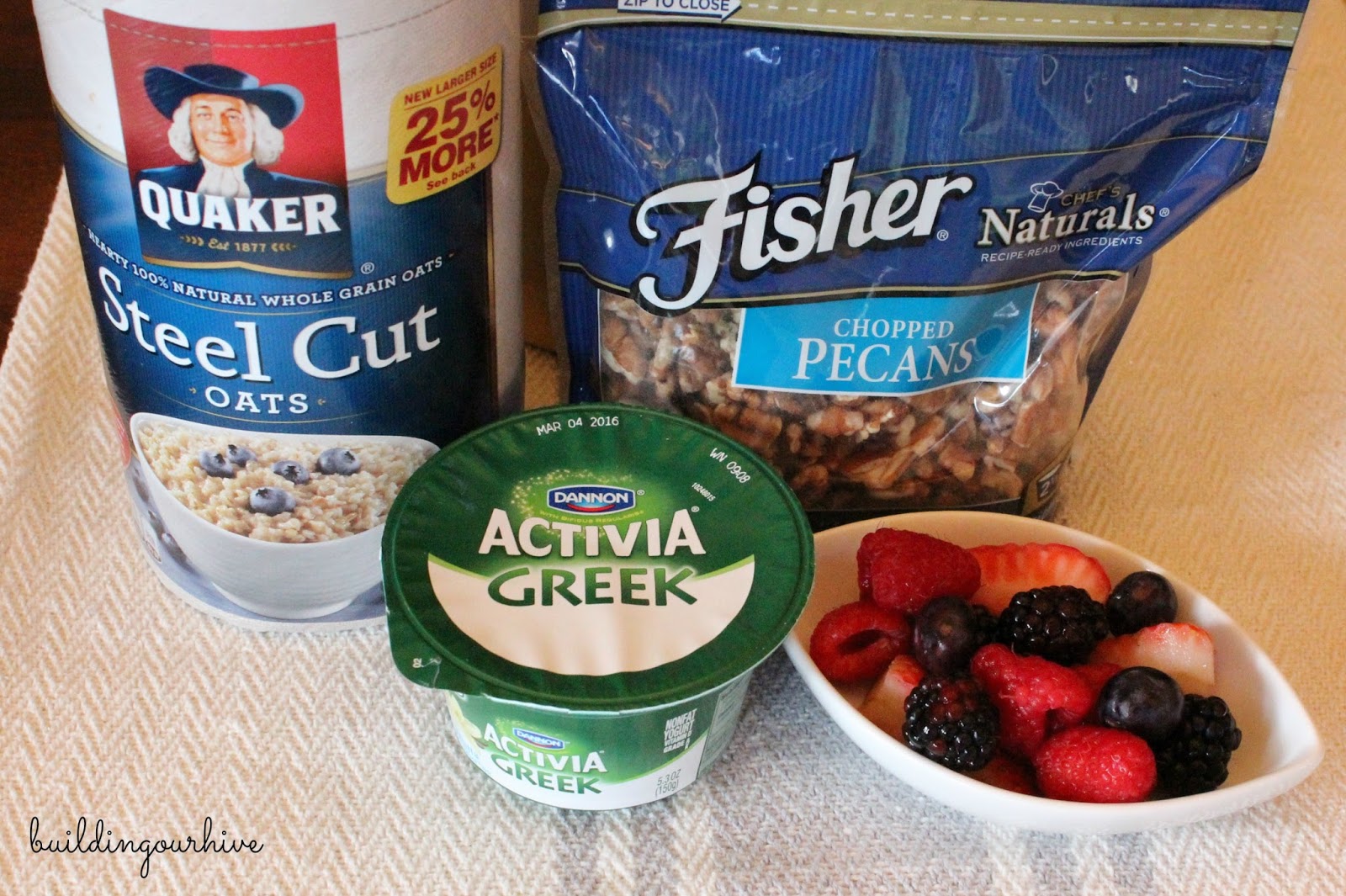 Building Our Hive Breakfast Yogurt and Oats Fruit Parfait