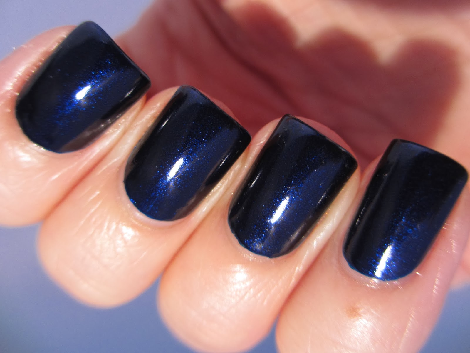 navy blue nail design idea