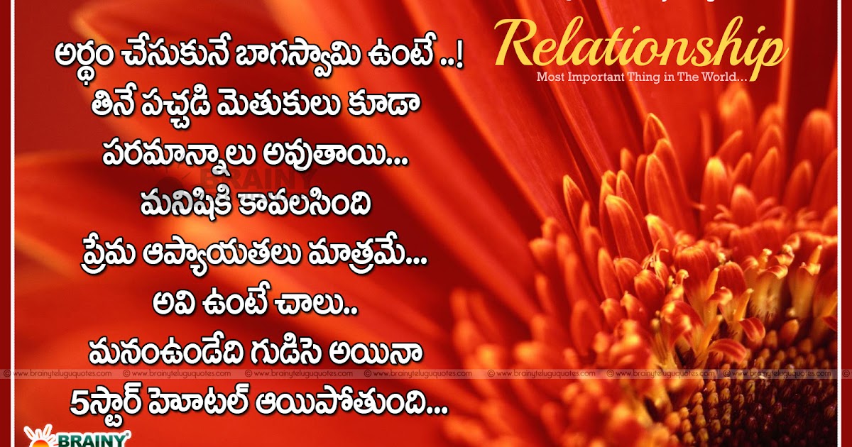 Beautiful telugu messages for best relationship Love messages for