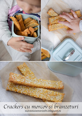 Crackers cu morcov si branzeturi (fara oua)