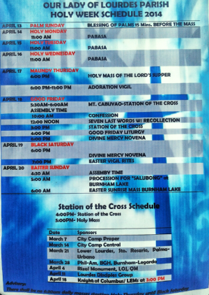 Our Lady of Lourdes Parish Baguio Schedule