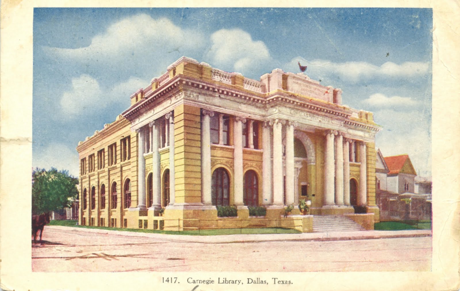 Library Postcards 1908 Carnegie Library, Dallas, Texas