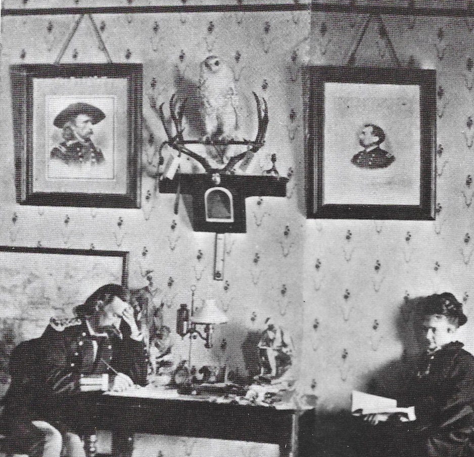 Lt. Col. Custer and Libby in their study at their Ft. Lincoln home ~