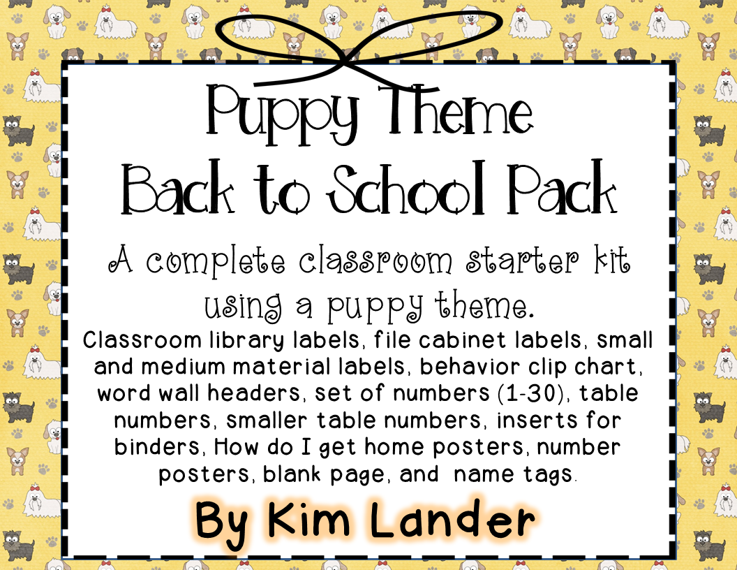 http://www.teacherspayteachers.com/Product/Puppy-Theme-Classroom-Decor-1282993