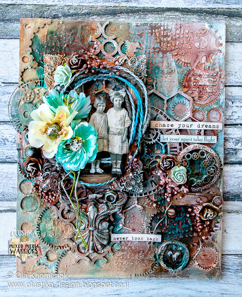 Mixed Media Warriors Vintage style mixed media canvas