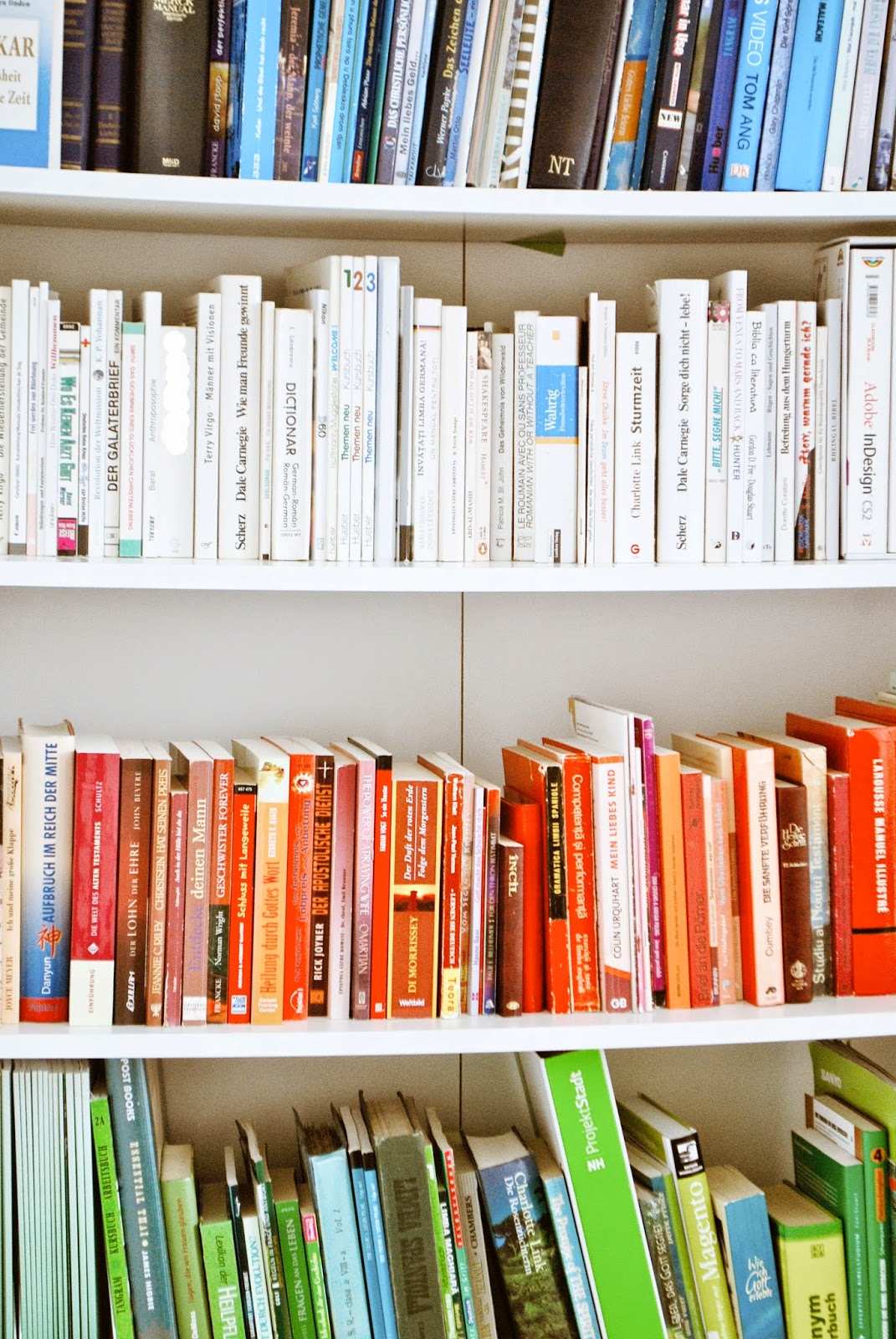 Bücher nach Farben sortieren