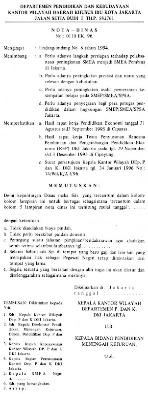 Contoh Nota Dinas