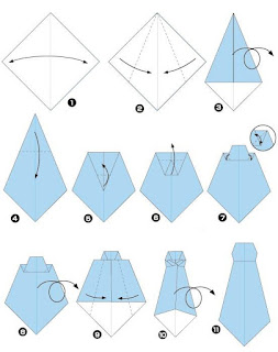 membuat dasi menggunakan kertas origami