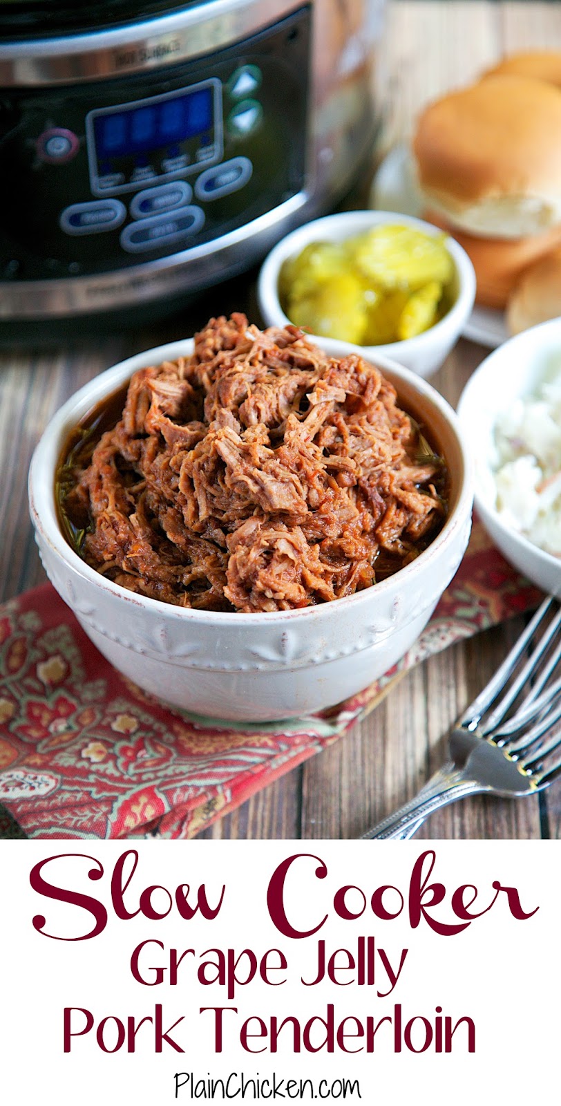 {Slow Cooker} Grape Jelly Pork Tenderloin Plain Chicken®