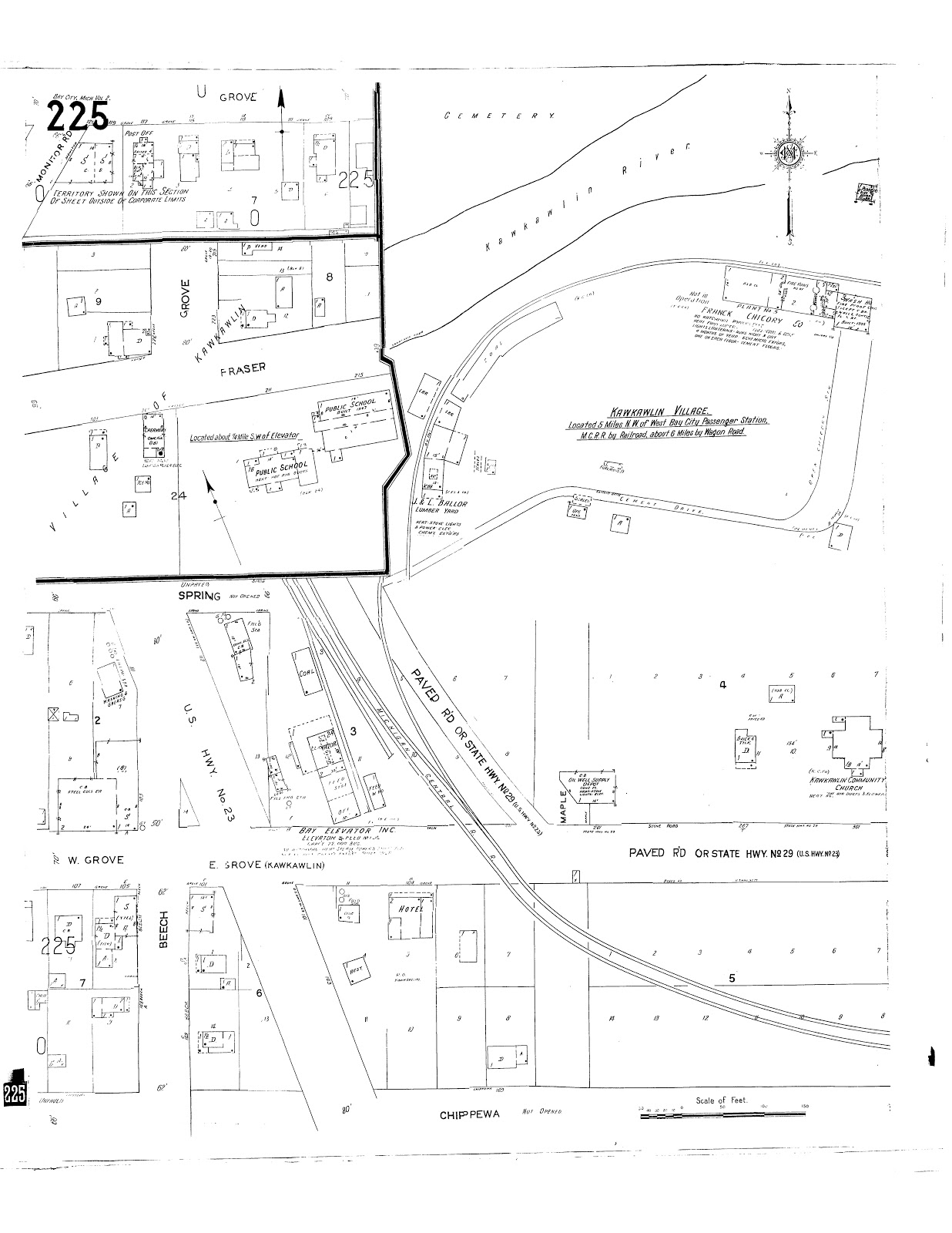 Kawkawlin Village History Kawkawlin in 1950