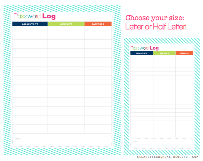 password template free