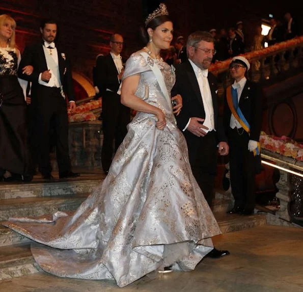 Crown Princess Victoria, Prince Daniel, Prince Carl Philip, Princess Sofia, Princess Madeleine of Sweden at Nobel Banquet