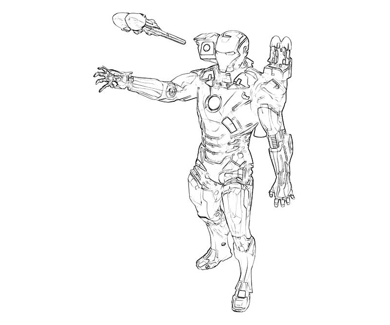 Printable Marvel Ultimate Alliance 2 Iron Man Ability Coloring Pages title=