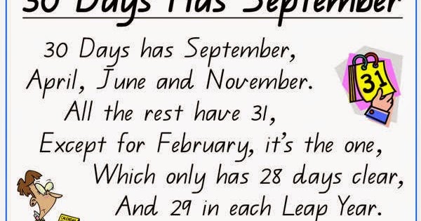 Math Trainer Mommy: How innumerable weeks incorporate 31 times? (Calendar photograph relating to 30 Days Has September Poem Printable identify Math Trainer Mommy: How a great number of weeks include 31 times? (Calendar