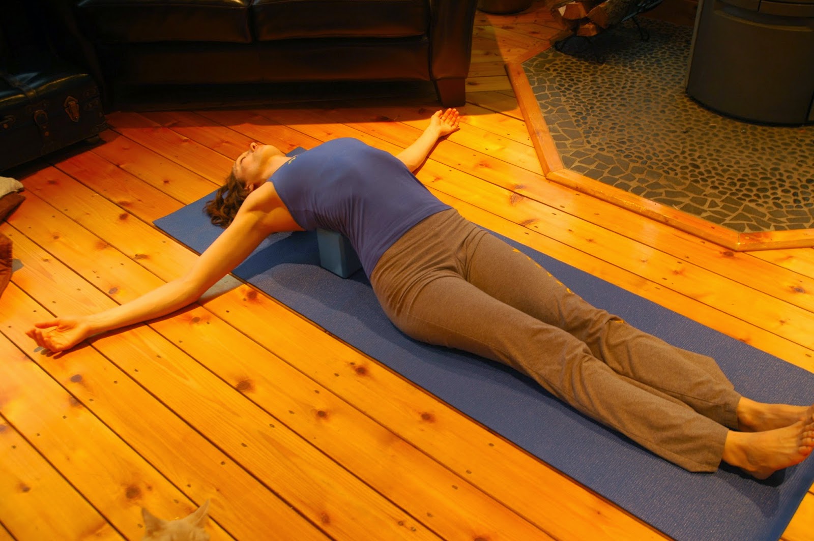 Yoga Human Supported fish leg variations