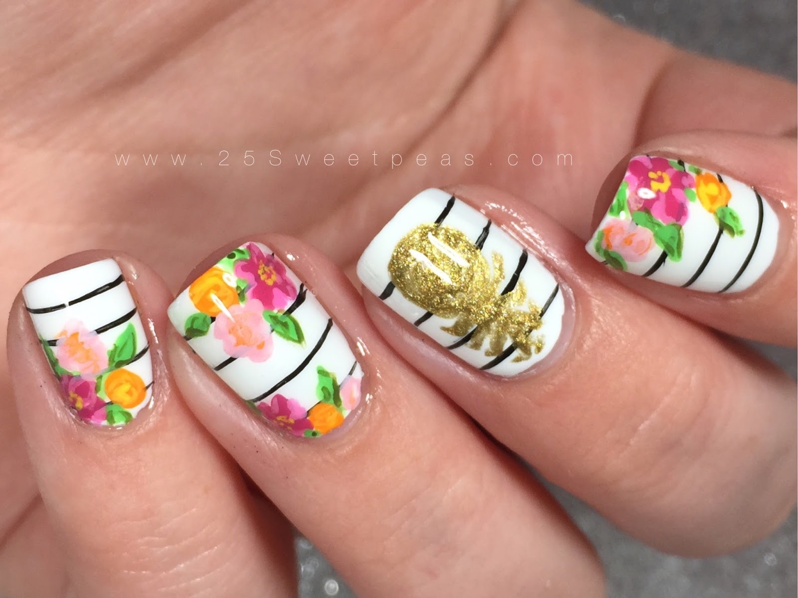 Pineapple Nail Art By 25 Sweetpeas