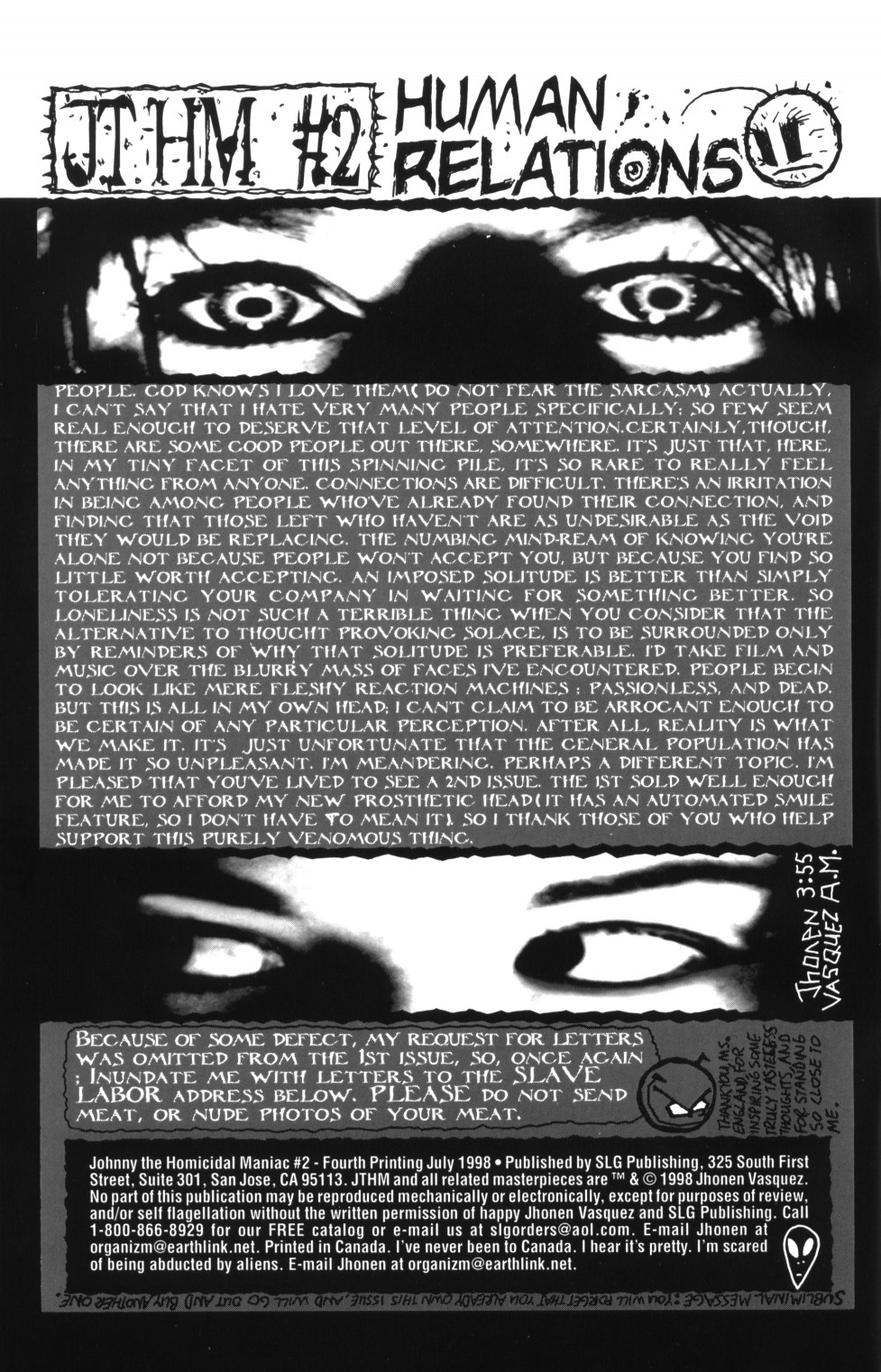 Read online Johnny the Homicidal Maniac comic -  Issue #2 - 2