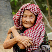 Smiling of rural old woman