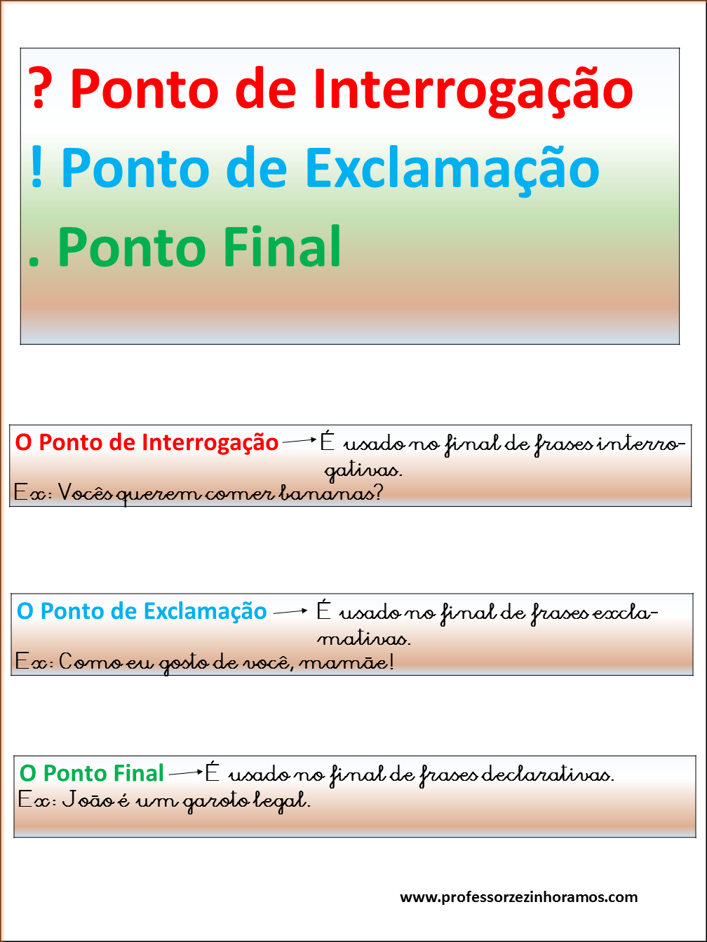Pontuação: Exclamativa, Interrogativa e Ponto Final Fale para seus ...