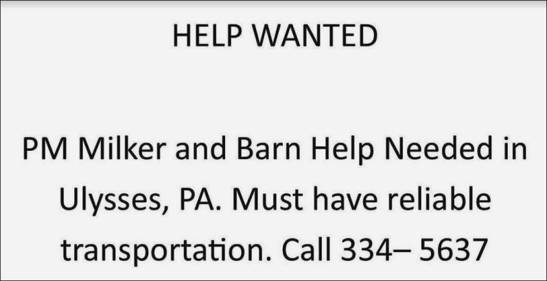 Solomon S Words For The Wise Pm Milker Barn Help Needed In