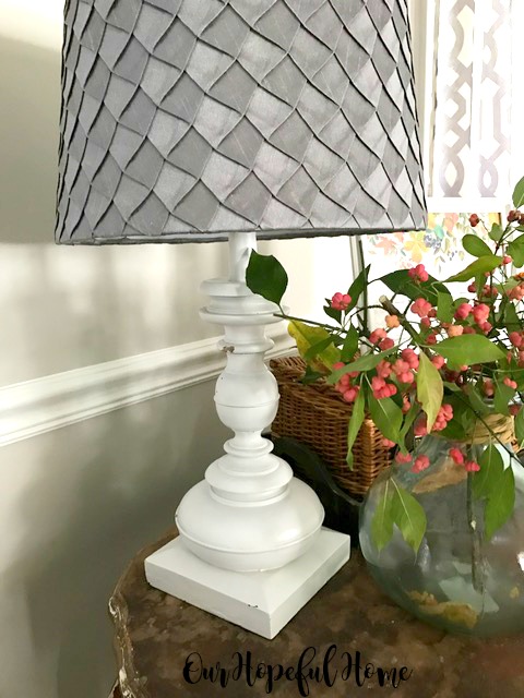 thrifted chunky white lamp base