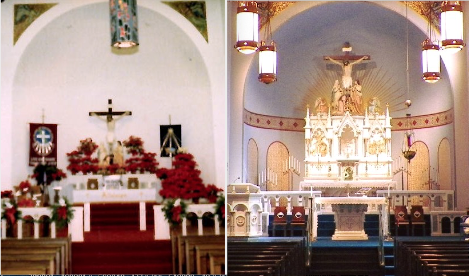 Before and After Holy Cross Catholic Church in East Bernard, Texas