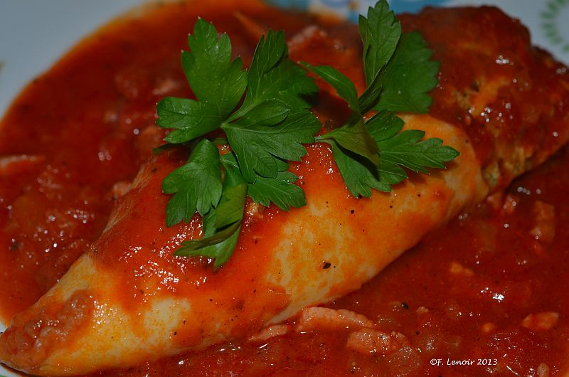 Au-delà des saveurs: ENCORNETS FARCIS A LA SICILIENNE