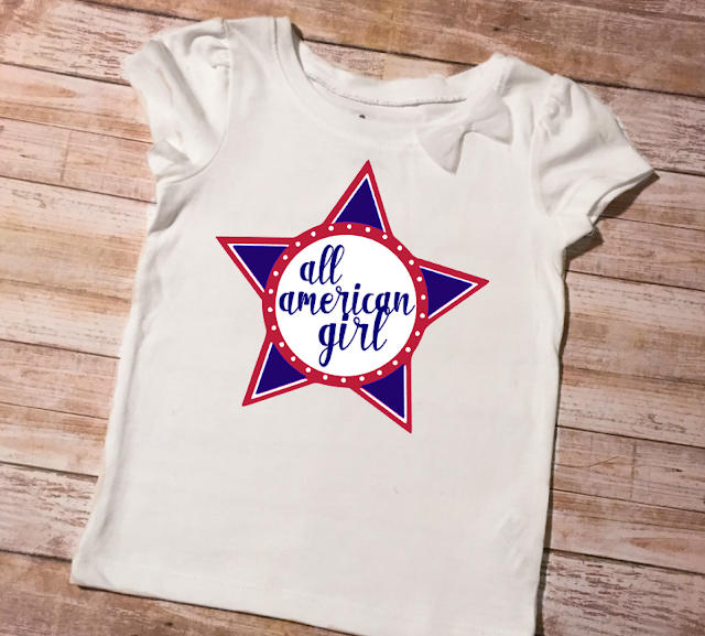 All American girl shirt, july 4th shirt, little girl, free silhouette studio design, cameo 3 silhouette cameo files