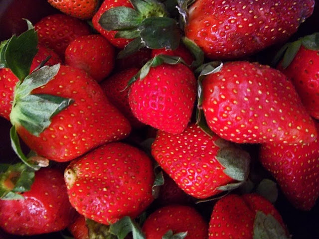 strawberries as background