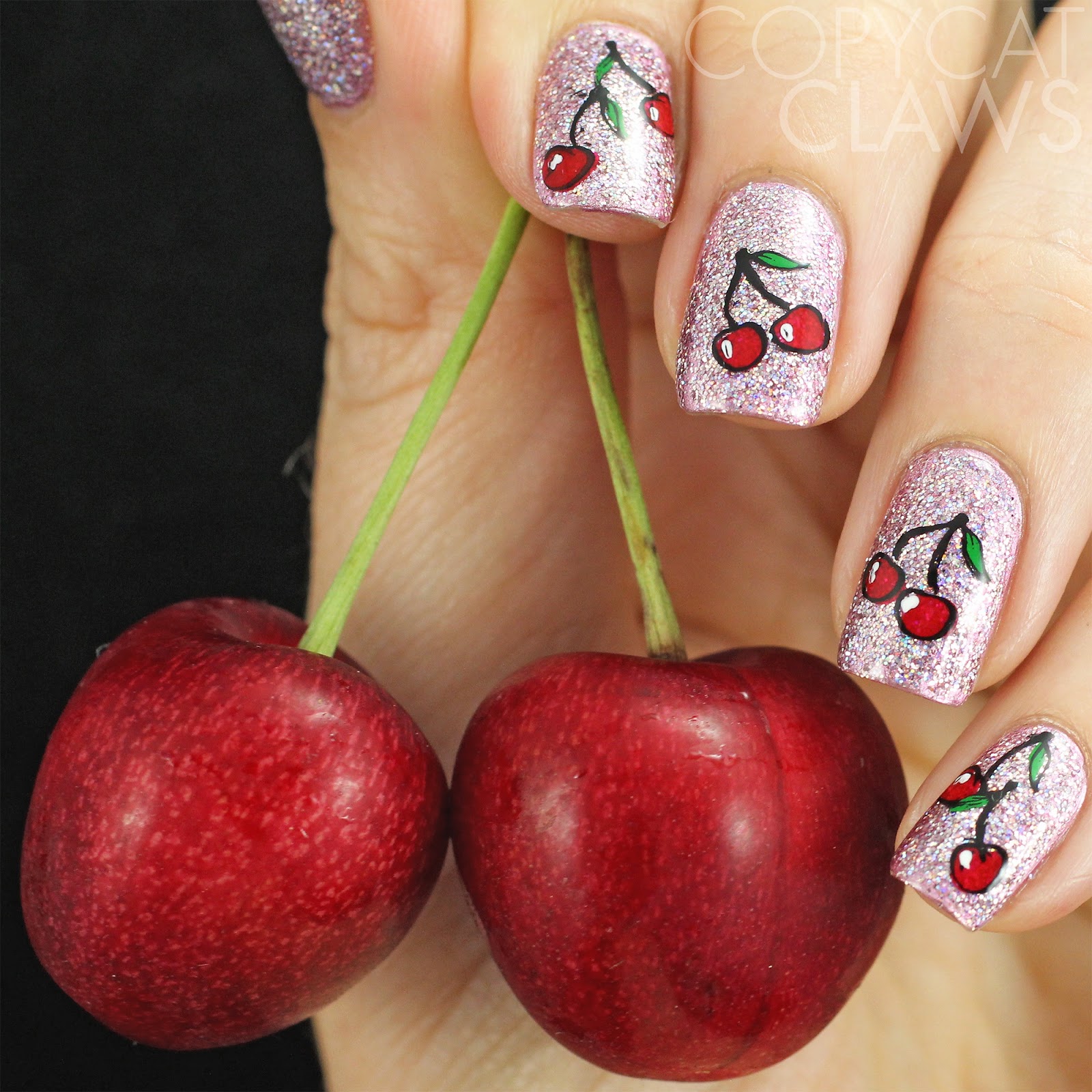 Copycat Claws HPB Presents Cherry Nail Art