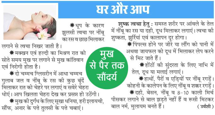 Gagan Kundra writes Skin Care (In Hindi)