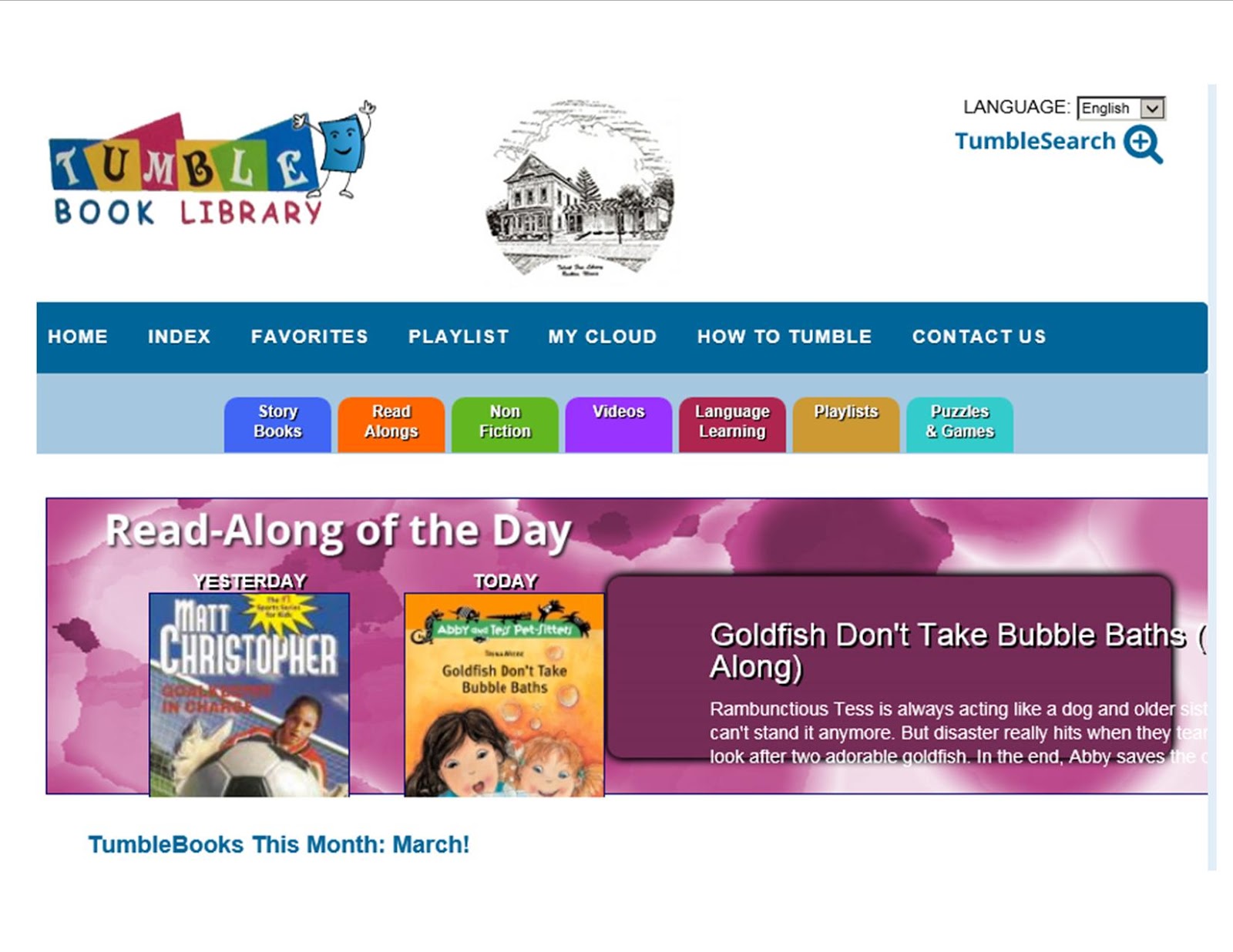 Check Out Our TumbleBooks Collection! Talcott Library