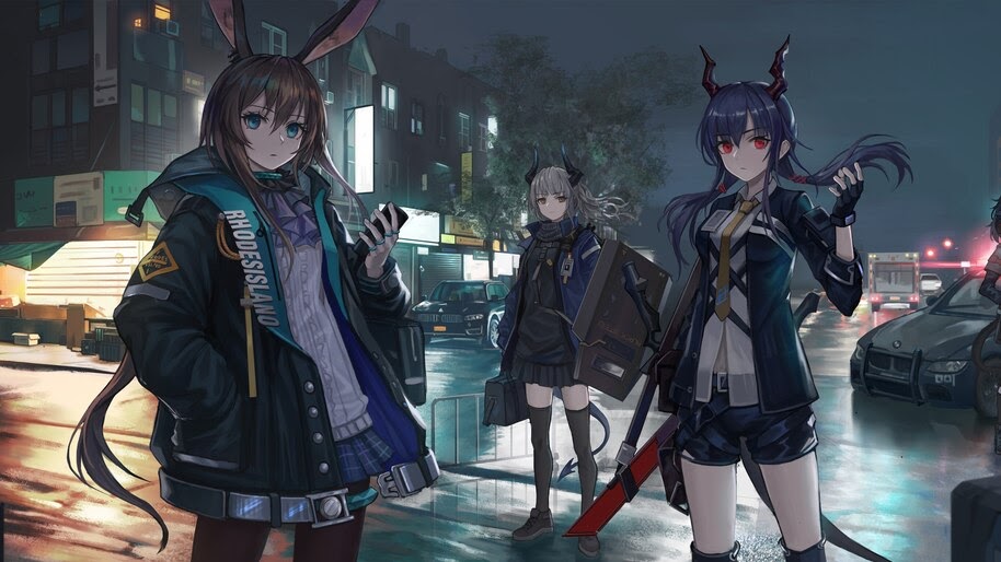 Anime, Girls, Night, City, Arknights, 4K, #6.1945