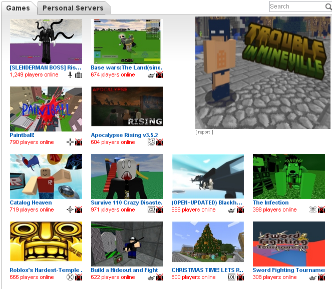 Roblox Moc The Most Popular Games On Roblox Dec 3 2012 - roblox from 2012