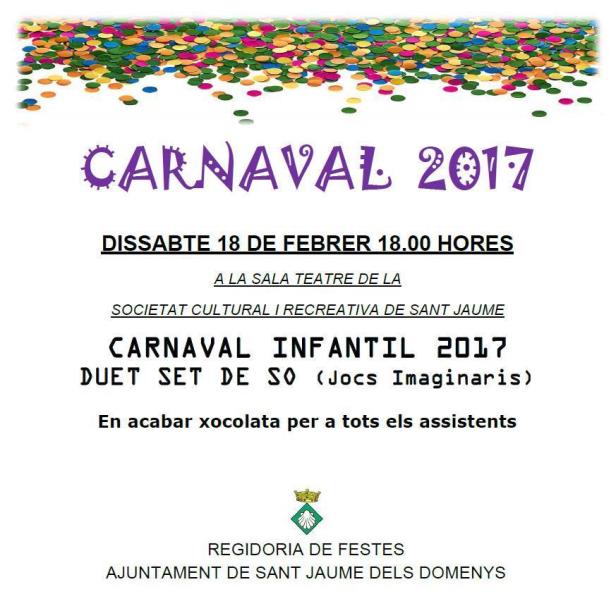 Carnaval Infantil 2017 a Sant Jaume dels Domenys